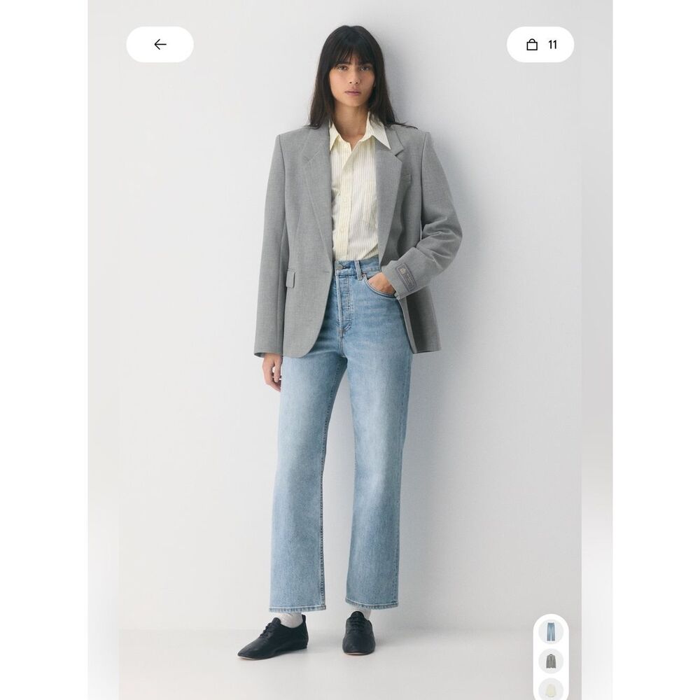 ARITZIA Denim Forum Light Blue Hi-Rise Straight Jeans